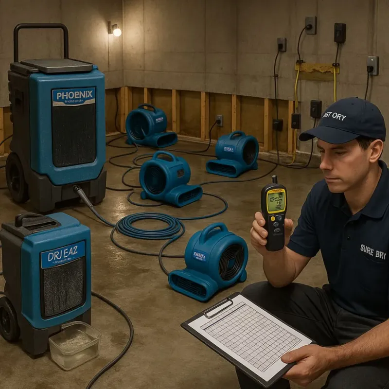 Structural Drying and Dehumidification process in Greenville, DE